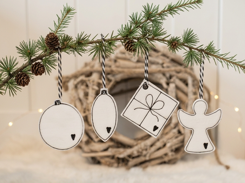 Preview: Weihnachtliche Christbaum Anhänger - ITH-Stickdatei